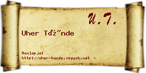 Uher Tünde névjegykártya