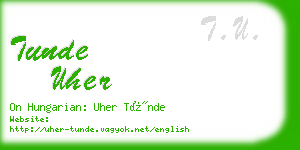 tunde uher business card